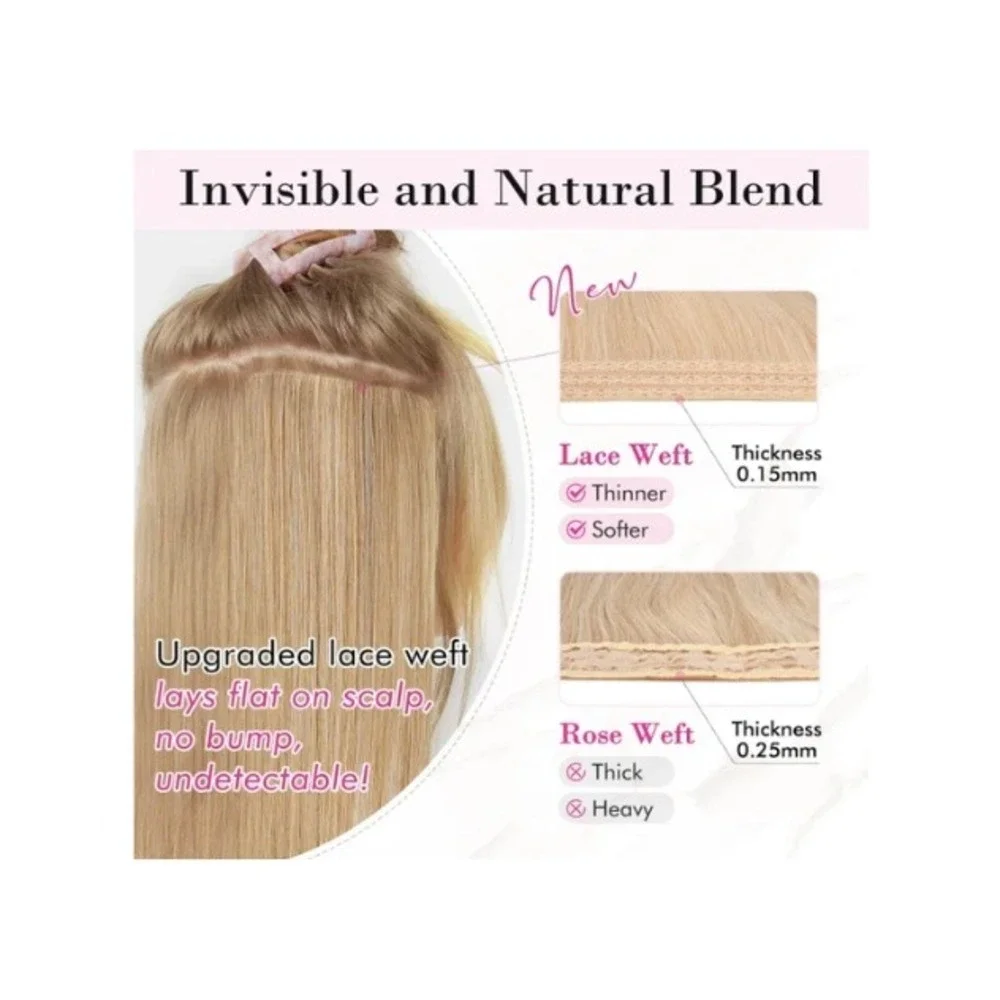 REECHO 9PCS Clip in Hair Extensions 24 Inch Mermaid Wave Platinum Blonde 240g